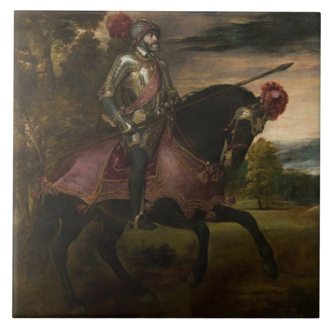 Carreau L'empereur Charles V à cheval (par Titien) (Devant)