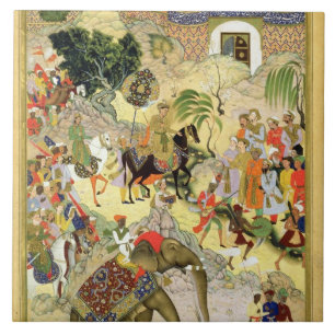 Carreau L'entrée triomphante d'Akbar d'empereur dans