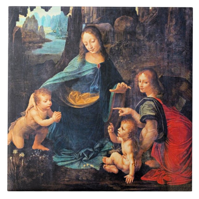 Carreau Léonard de Vinci - La Vierge des Rochers (Devant)