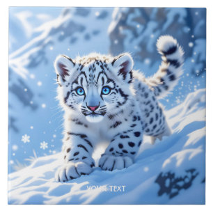 Carreau Léopard bébé neige mignon fantastique