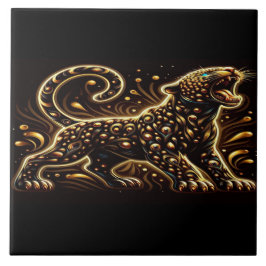 Carreau Leopard With Blue Eyes on a Bedroom Border 