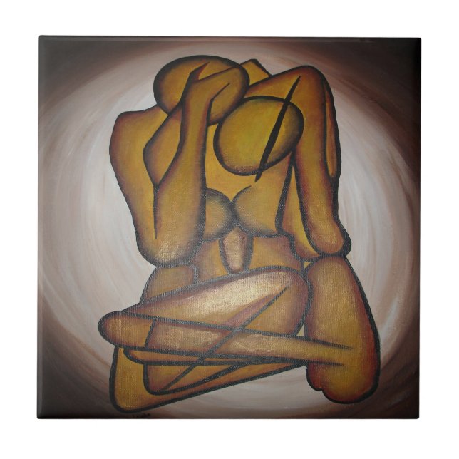 Carreau Les Amateurs Abstraits Art Contemporain En Ocre Et (Devant)