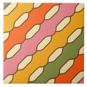 Carreau les années 70 Super rétro Motif coloré