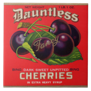Carreau les cerises courageuses des années 1930 en sirop