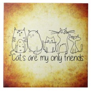 Carreau Les chats sont mes seulement amis