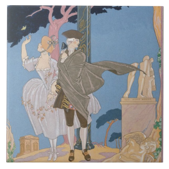 Carreau Les coeurs brisés, statues cassées, illustration (Devant)