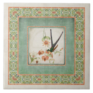 Carreau Les colibris vintages n de Chinoiserie fleurit le