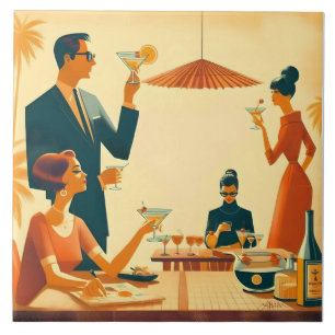 Carreau Les critiques de cocktail Martini du milieu du siè