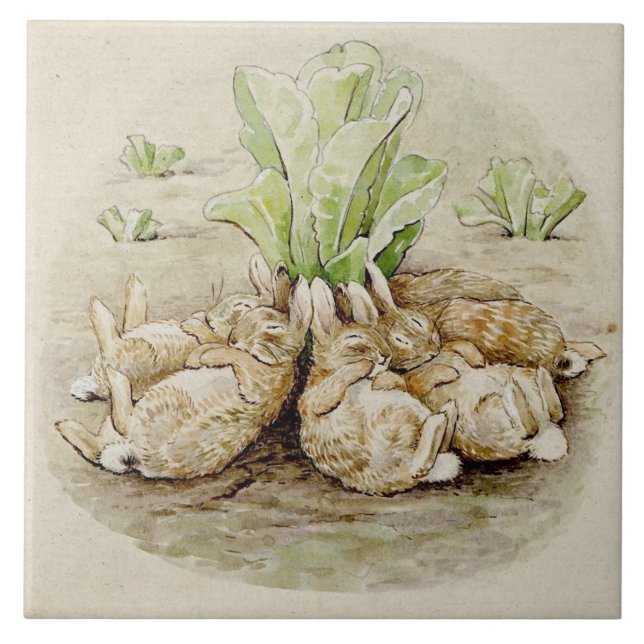 Carreau Les lapins de Flopsy endormis (par Beatrix Potter) (Devant)