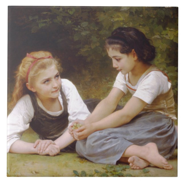 Carreau Les Noisettes : Les jeunes filles ramassent les no (Devant)