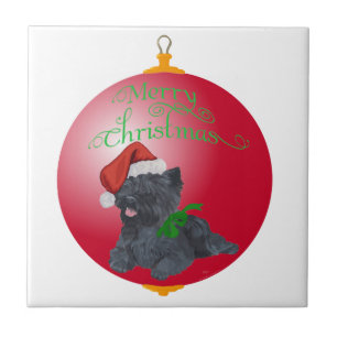 Carreau Les ornements de Noël de Cairn Terrier