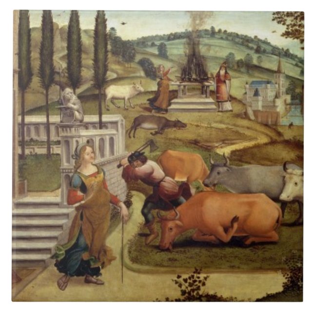 Carreau Les passions de Pasiphae, épouse du Roi Minos du (Devant)
