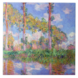 Carreau Les peupliers au soleil, Monet