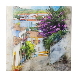 Carreau Les rues d'Obidos - Le vrai Portugal