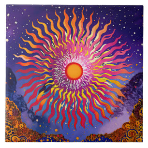 Carreau "Les Whispers solaires dans le ciel" Le soleil