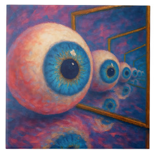 Carreau "Les yeux au-delà de jamais" - Un portrait surréal
