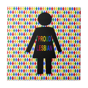 Carreau Lesbienne LGBTQ Silhouette et Rainbow Ladies