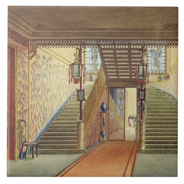 Carreau L'escalier, des vues du pavillon royal, B (Devant)