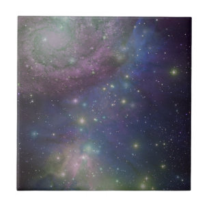 Carreau L'espace, étoiles, galaxies et nébuleuses