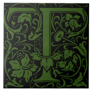 Carreau Lettre calligraphique Art Nouveau de William Morri