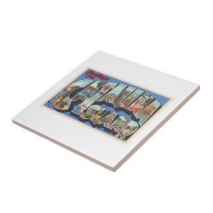 Carreau LETTRE GRANDE CARTE Postale Catalina Island Califo
