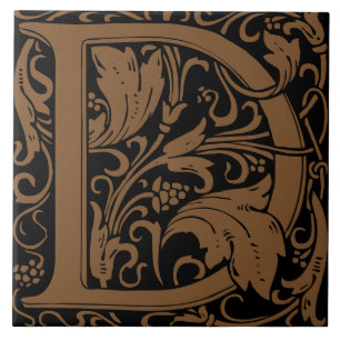 Carreau Lettre monogrammée D en arts et crafts de William 
