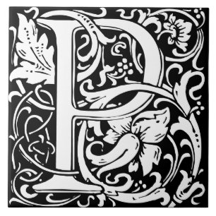 Carreau LETTRE MONOGRAPHIQUE Alphabet Floral Pile