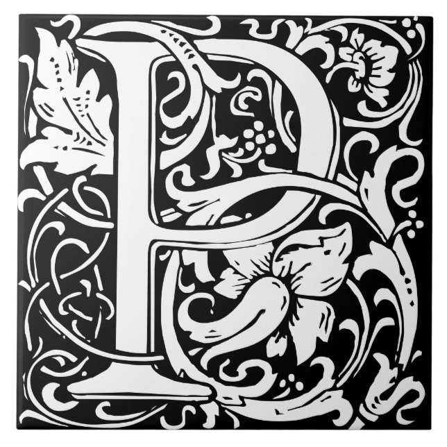 Carreau LETTRE MONOGRAPHIQUE Alphabet Floral Pile (Devant)