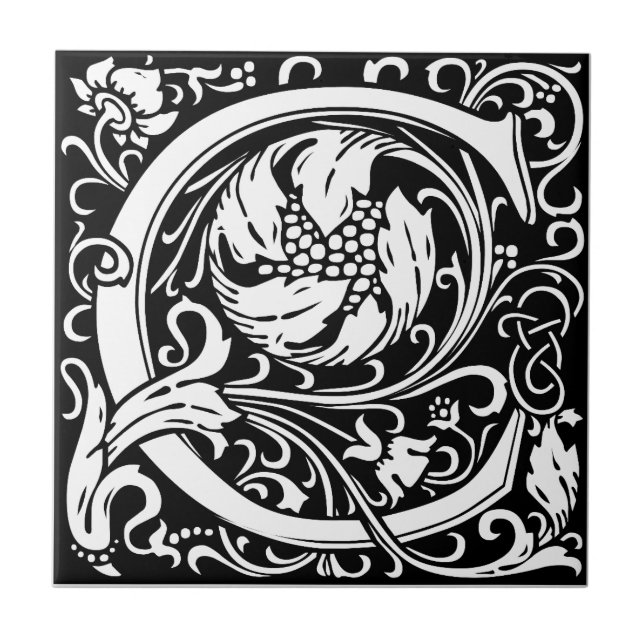 Carreau LETTRE MONOMOGRAPHIQUE C William Morris (Devant)