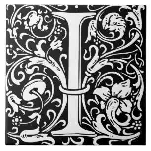 Carreau LETTRE MOYENNE ALPHABET Floral LETTRE I PILE