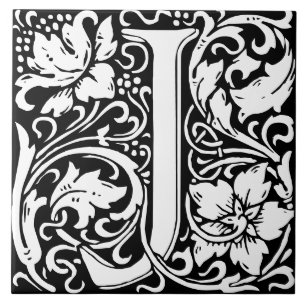 Carreau LETTRE MOYENNE ALPHABET Floral LETTRE J PILE