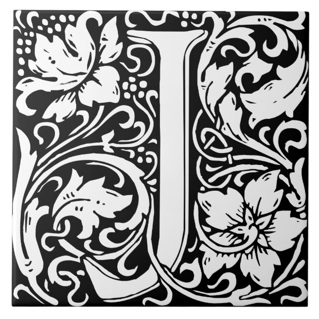 Carreau LETTRE MOYENNE ALPHABET Floral LETTRE J PILE (Devant)