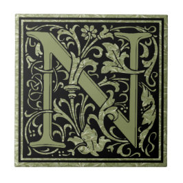 Carreau Lettre N Première Lettre Monogramme