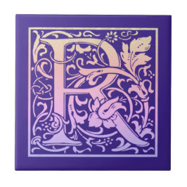 Carreau Lettre R Coloré Vintage Première Lettre Gradient