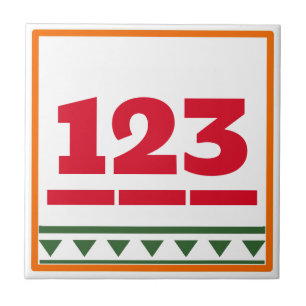 Carreau Lettre rouge Italien Design, numéro de maison Carr