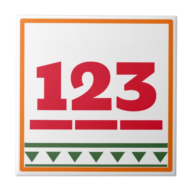Carreau Lettre rouge Italien Design, numéro de maison Carr (Devant)