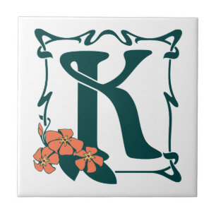 Carreau Lettre vintage de fantaisie K de nouveau d'art