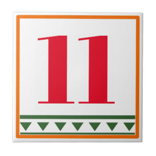 Carreau Lettres et numéros italiens rouges, numéros d'édit