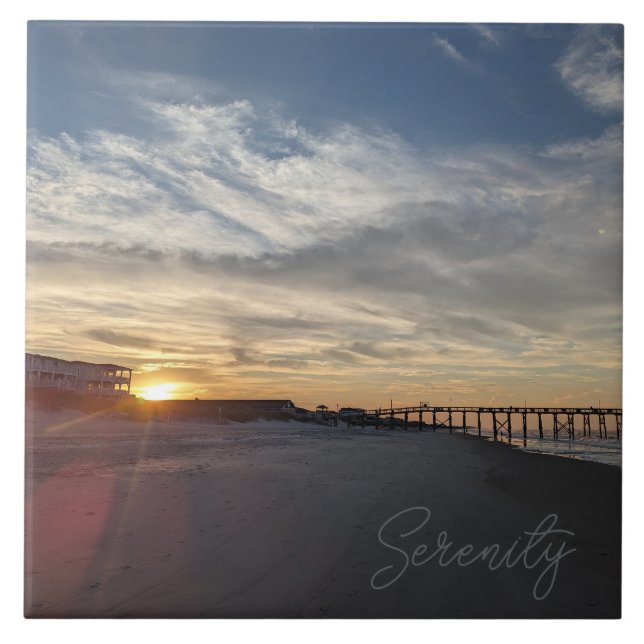 Carreau Lever de soleil à la plage (Devant)