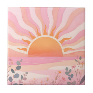 Carreau Lever de soleil pastel boho prairie
