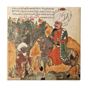 Carreau L'homme émerge d'un arbre de la Renaissance indien