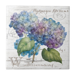 Carreau L'hortensia fleurit monogramme