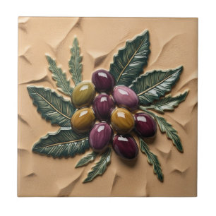 Carreau LIBRE PALESTINE olives branches mosaïque céramique
