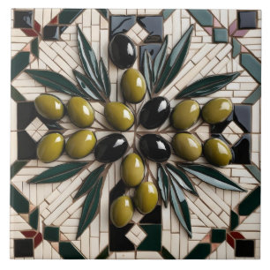 Carreau LIBRE PALESTINE olives branches mosaïque céramique