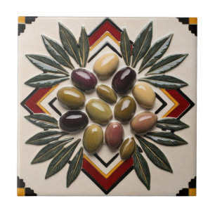 Carreau LIBRE PALESTINE olives branches mosaïque céramique