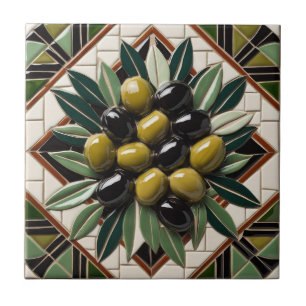Carreau LIBRE PALESTINE olives branches mosaïque céramique
