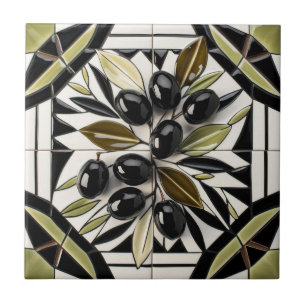Carreau LIBRE PALESTINE olives branches mosaïque céramique