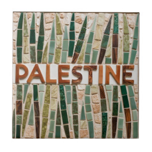 Carreau LIBRE PALESTINE olives branches mosaïque céramique