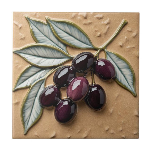 Carreau LIBRE PALESTINE olives branches mosaïque céramique (Devant)