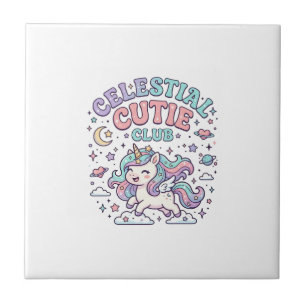 Carreau Licorne Club Céleste Mignon Rétro Style Produit G